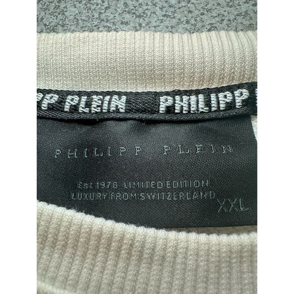 Philipp Plein‎ Sz XXL Skull Pullover Sweatshirt Cream Orange Designer Streetwear - Picture 8 of 14